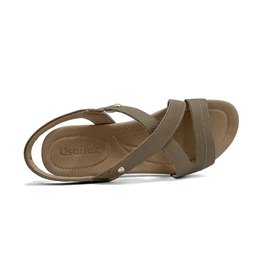 Sandália Usaflex Conforto De Couro R1804 Fendi Sandália Usaflex Conforto De Couro R1804 Fendi