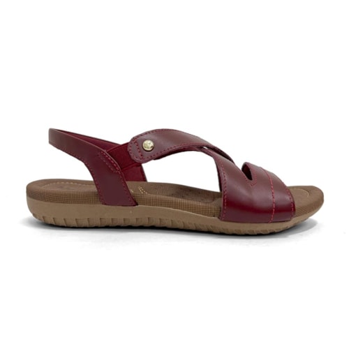 Detalhe - Sandália Usaflex Conforto De Couro R1804 Marsala