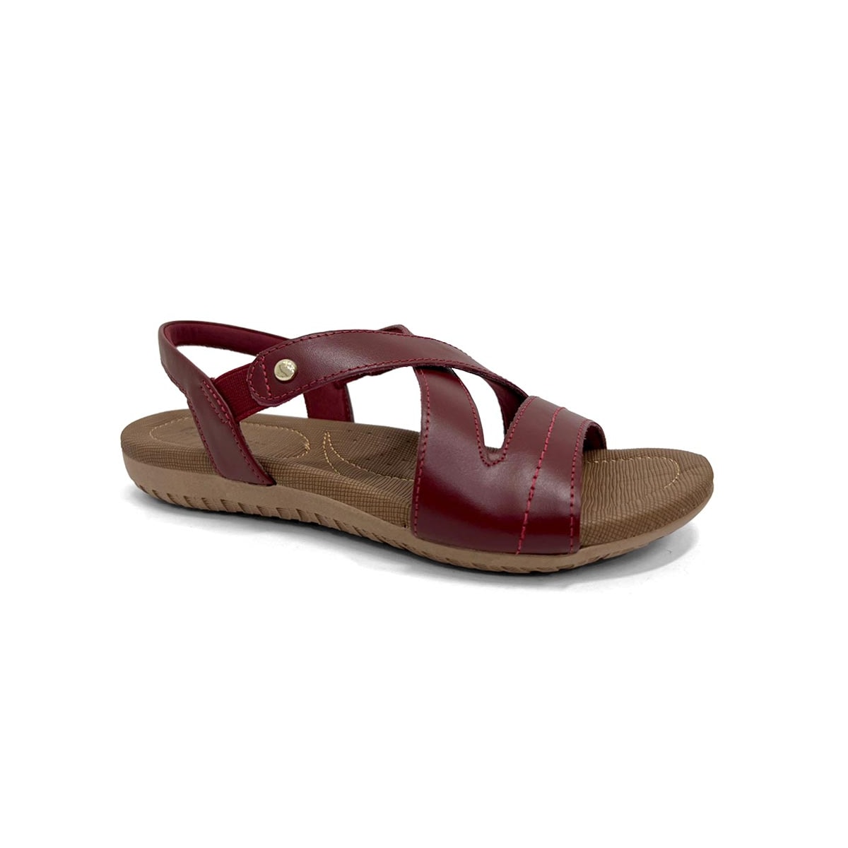 Sandália Usaflex Conforto De Couro R1804 Marsala Sandália Usaflex Conforto De Couro R1804 Marsala