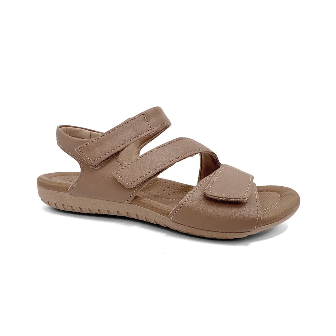 Sandália Usaflex Conforto De Couro R1869 Camel