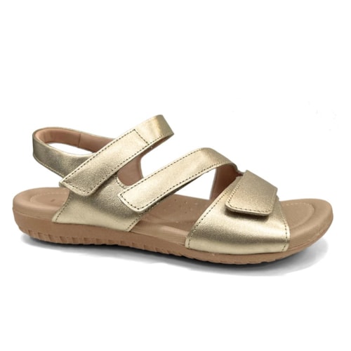 Sandália Usaflex Conforto De Couro R1869 Prata Velha
