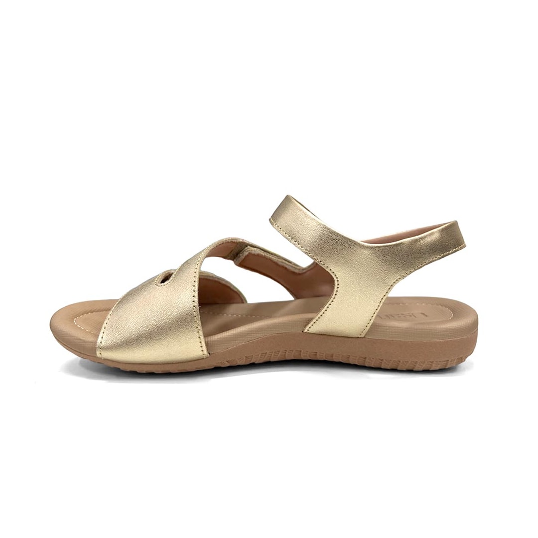 Sandália Usaflex Conforto De Couro R1869 Prata Velha