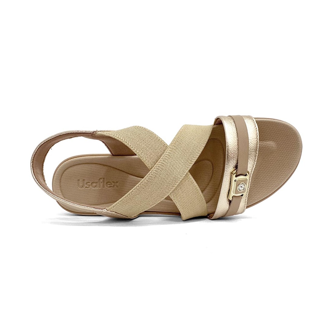 Sandália Usaflex Conforto De Couro Ud0400 Ouro Light Sandália Usaflex Conforto De Couro Ud0400 Ouro Light