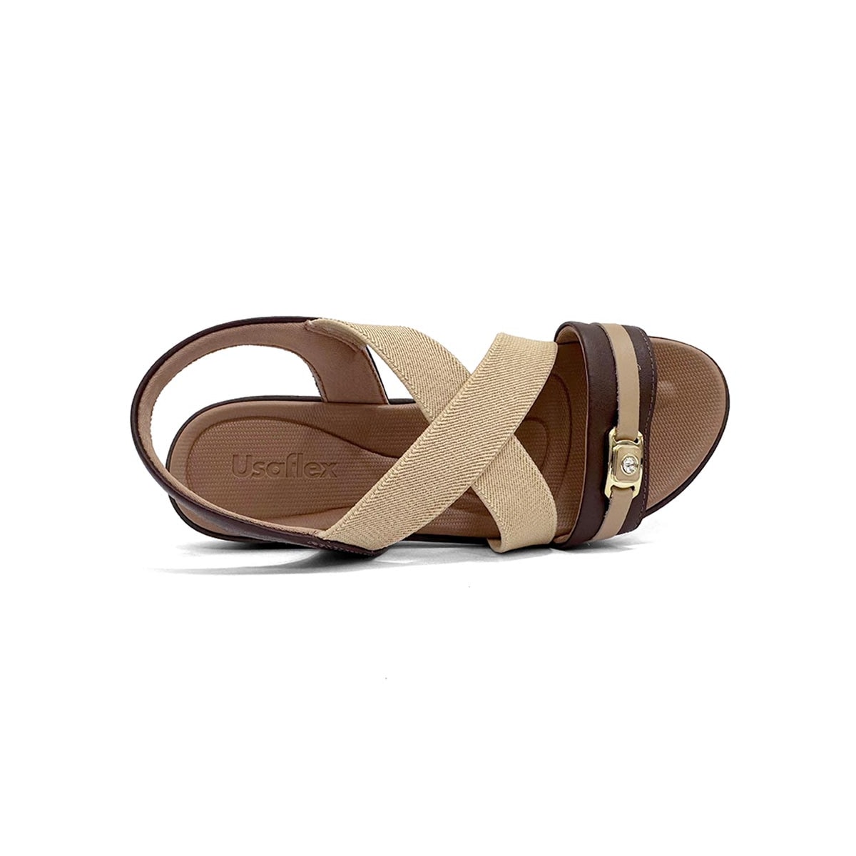 Sandália Usaflex Conforto De Couro Ud0400 Pinhao Sandália Usaflex Conforto De Couro Ud0400 Pinhao