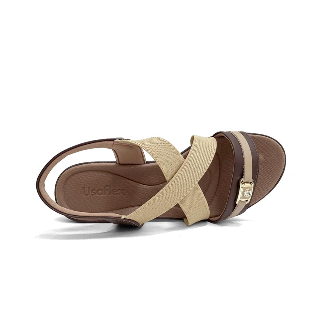 Sandália Usaflex Conforto De Couro Ud0400 Pinhao