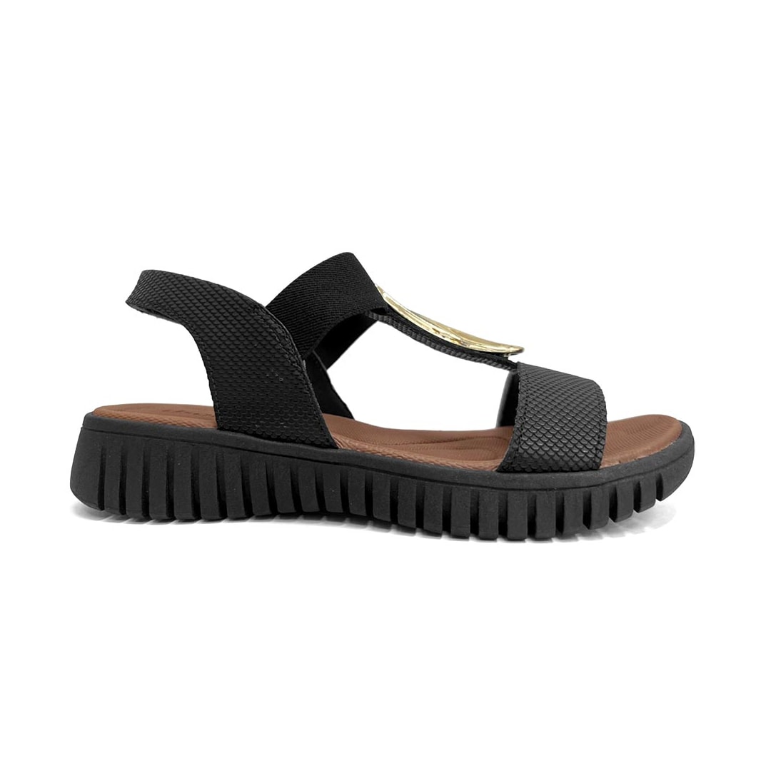 Sandália Usaflex Conforto De Couro Ud1100 Preto