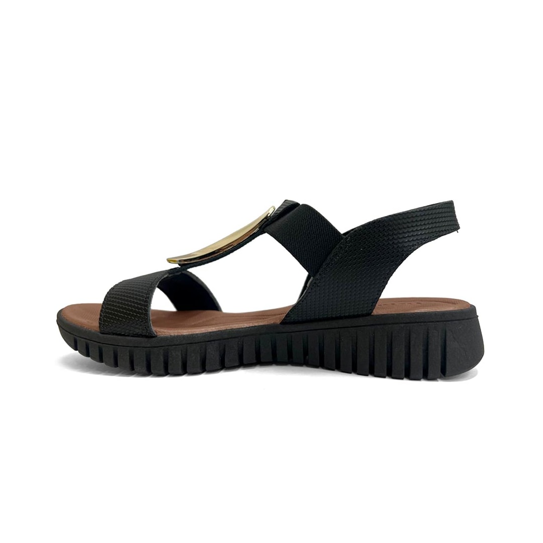 Sandália Usaflex Conforto De Couro Ud1100 Preto