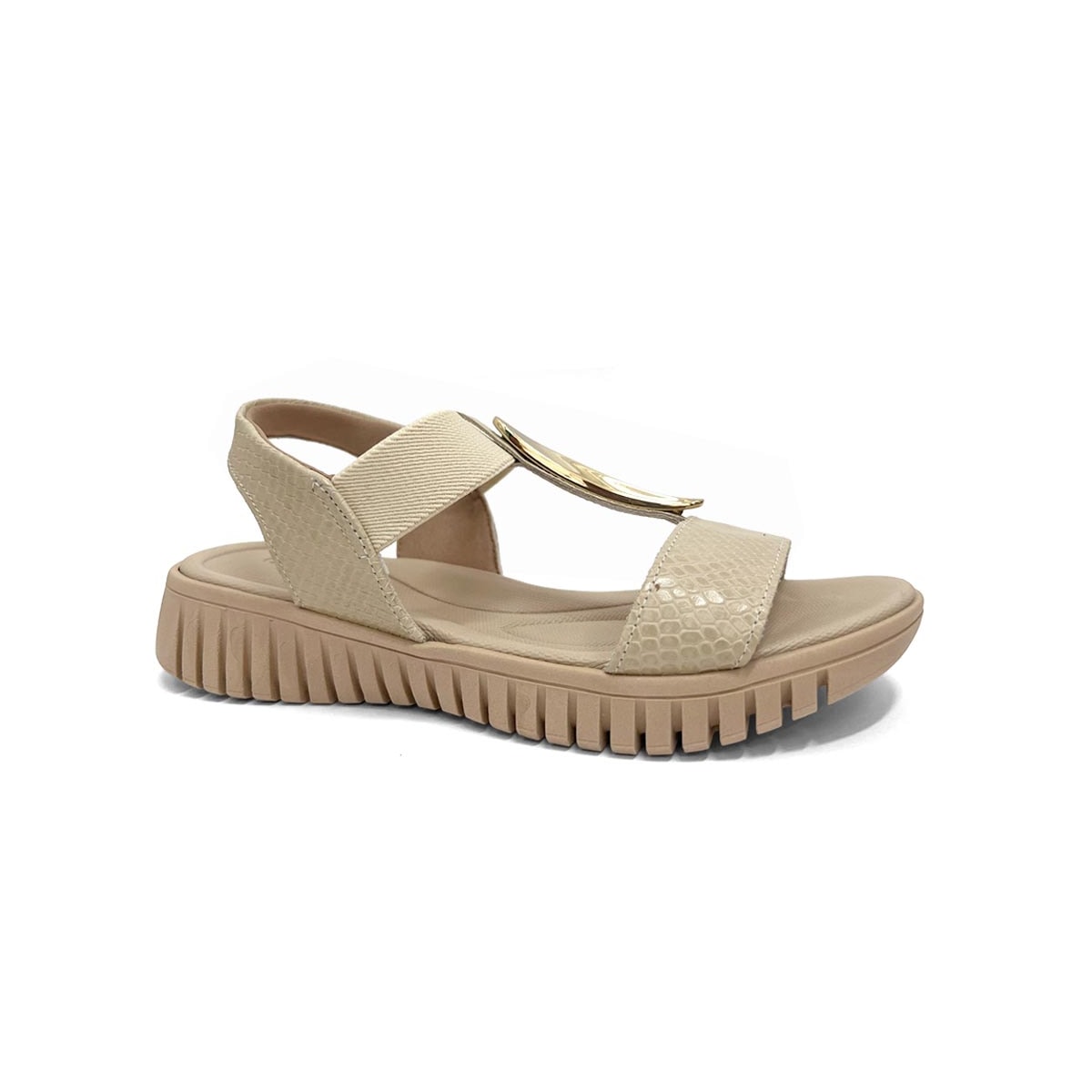 Sandália Usaflex Conforto De Couro Ud1100 Vanilla Sandália Usaflex Conforto De Couro Ud1100 Vanilla