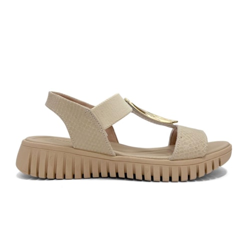 Detalhe - Sandália Usaflex Conforto De Couro Ud1100 Vanilla