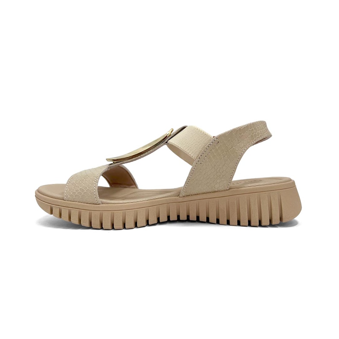 Sandália Usaflex Conforto De Couro Ud1100 Vanilla