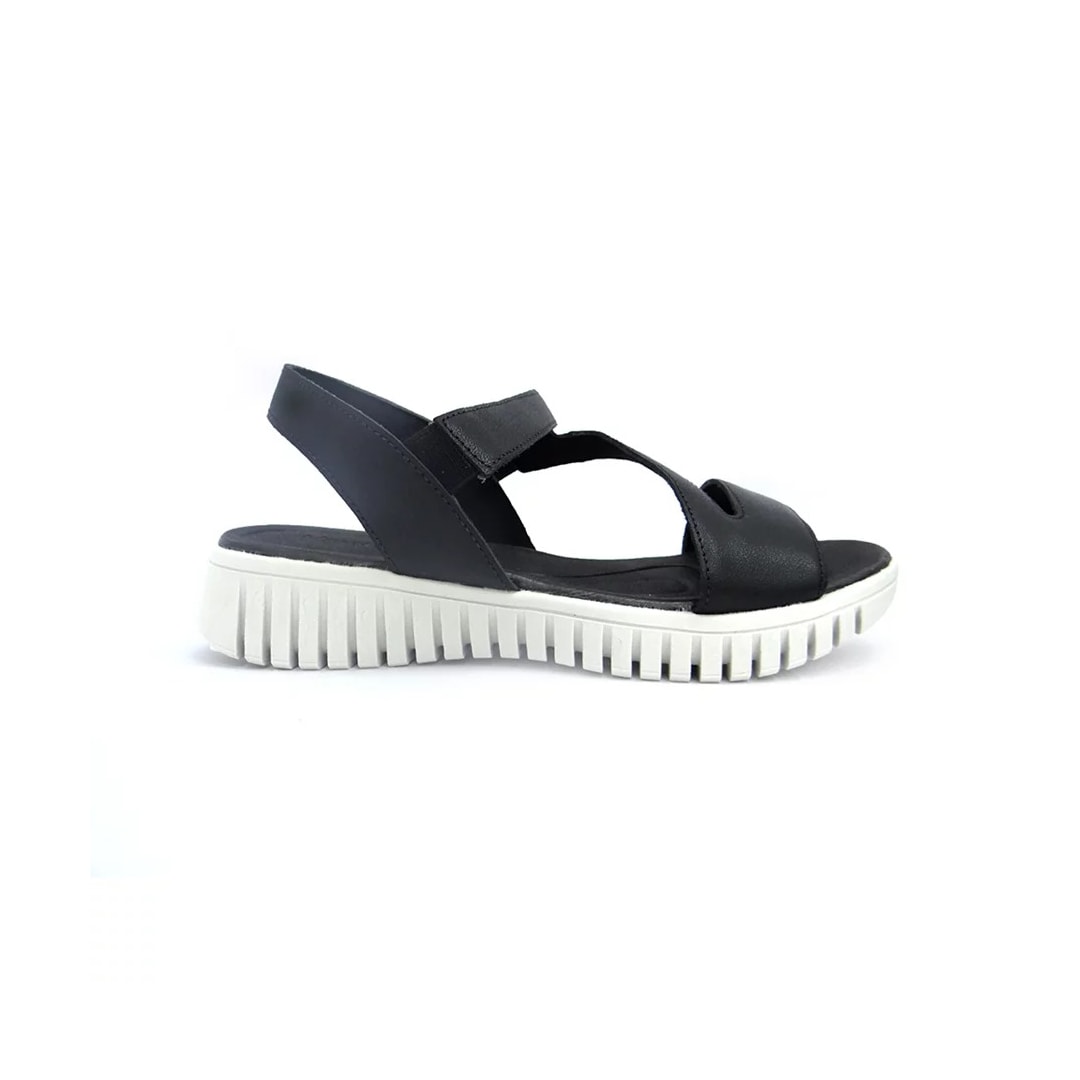 Sandália Usaflex De Couro Conforto Ah0109 Preto