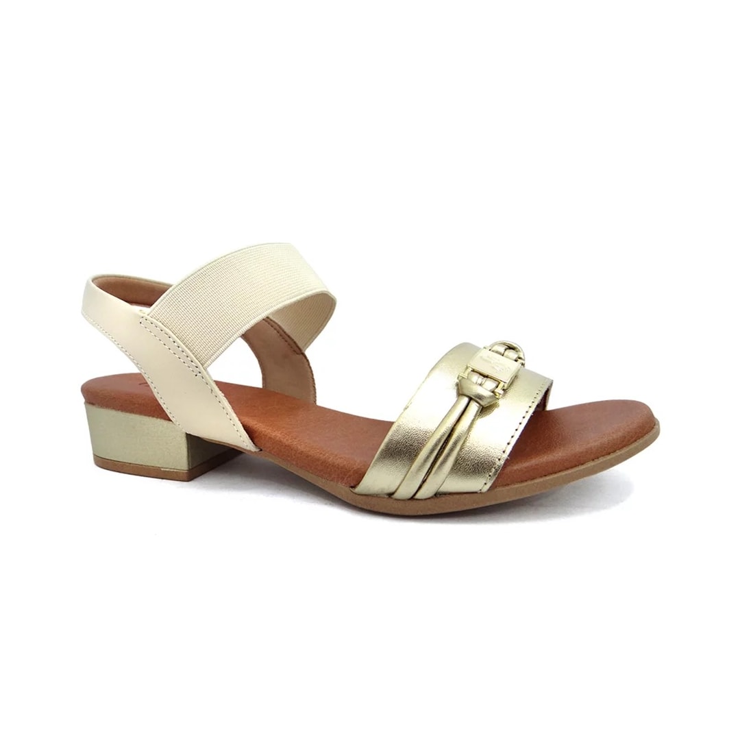 Sandália Usaflex De Couro Conforto Ai2706 Prata Velha