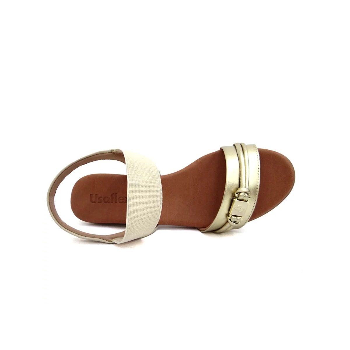 Sandália Usaflex De Couro Conforto Ai2706 Prata Velha Sandália Usaflex De Couro Conforto Ai2706 Prata Velha