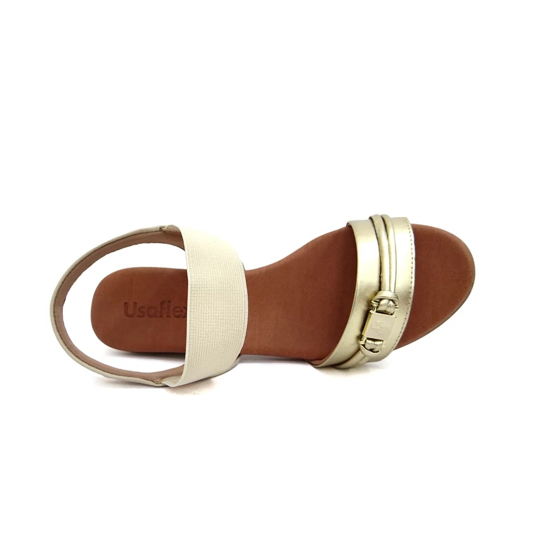 Sandália Usaflex De Couro Conforto Ai2706 Prata Velha Sandália Usaflex De Couro Conforto Ai2706 Prata Velha
