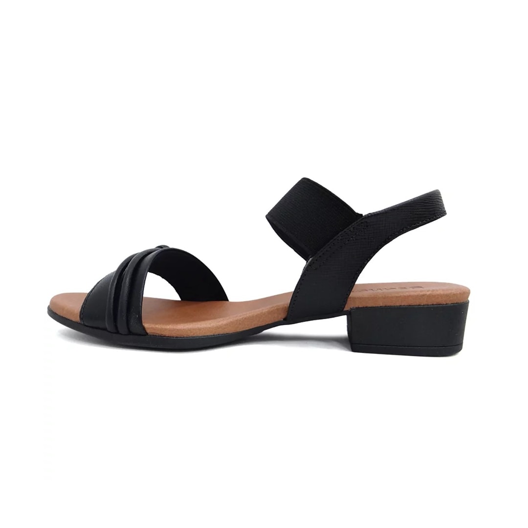Sandália Usaflex De Couro Conforto Ai2706 Preto