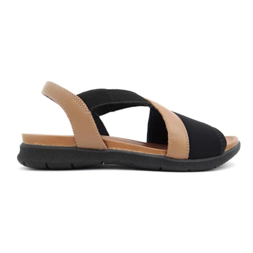 Detalhe - Sandália Usaflex Elastano Conforto Aa3008 Preto