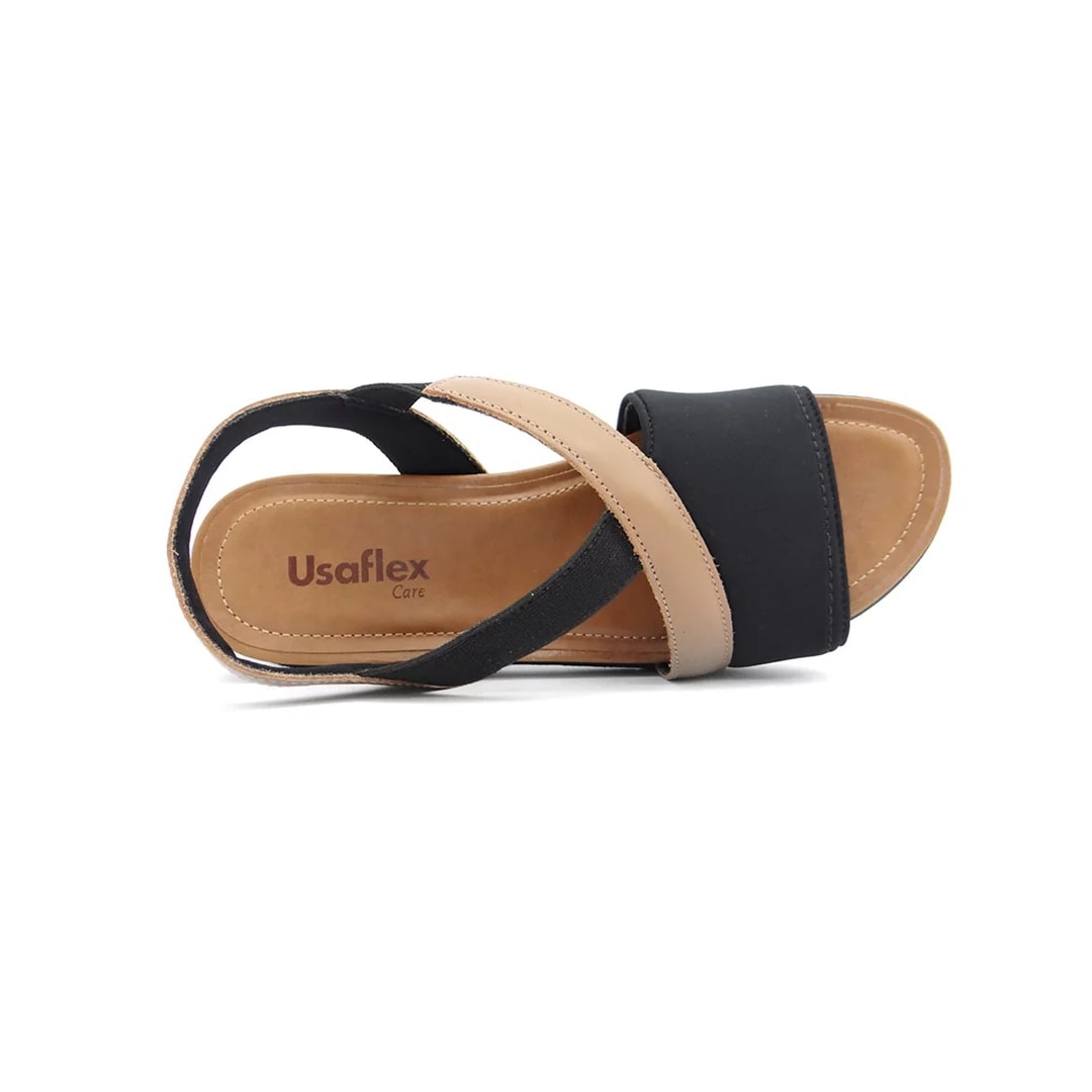 Sandália Usaflex Elastano Conforto Aa3008 Preto Sandália Usaflex Elastano Conforto Aa3008 Preto