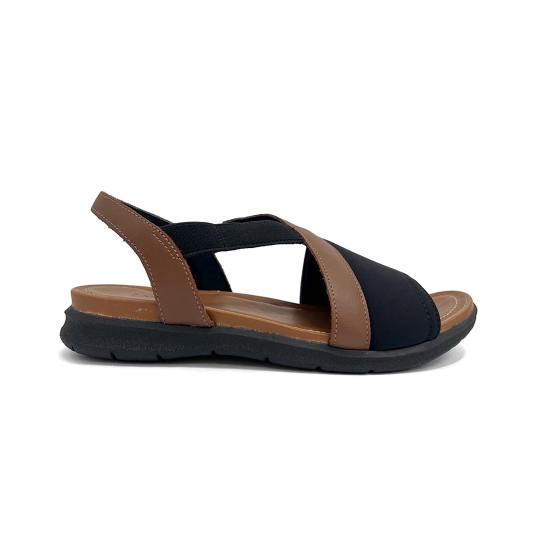 Sandália Usaflex Elastano Conforto Aa3008 Preto/Caramelo Sandália Usaflex Elastano Conforto Aa3008 Preto/Caramelo