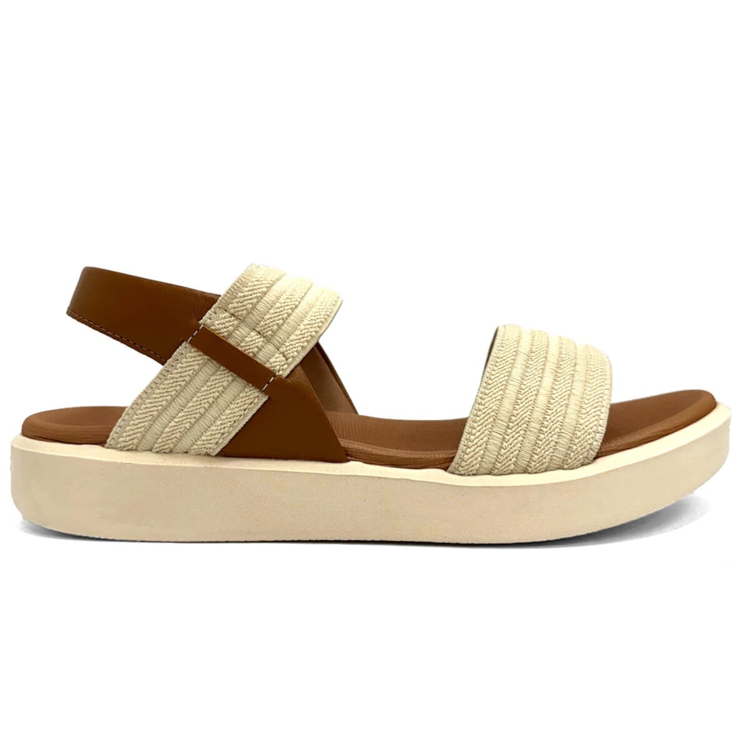 Sandália Usaflex Papete Flatform De Couro Conforto Al0101 Vanilla
