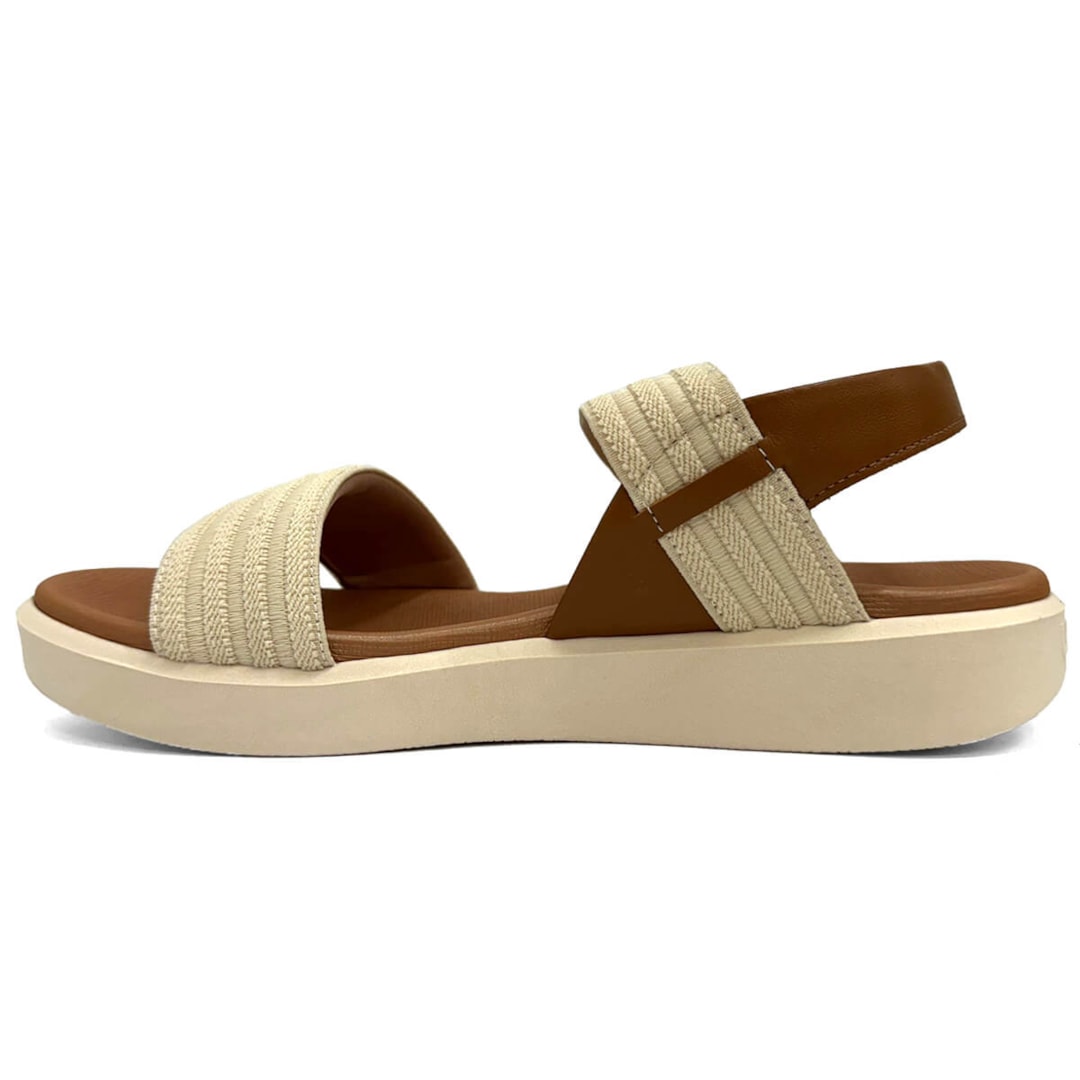 Sandália Usaflex Papete Flatform De Couro Conforto Al0101 Vanilla