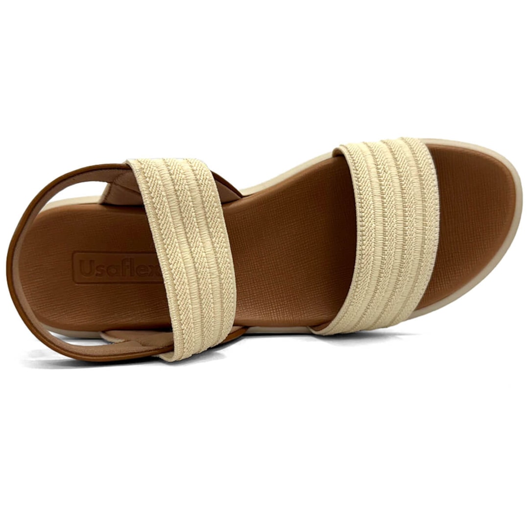 Sandália Usaflex Papete Flatform De Couro Conforto Al0101 Vanilla Sandália Usaflex Papete Flatform De Couro Conforto Al0101 Vanilla