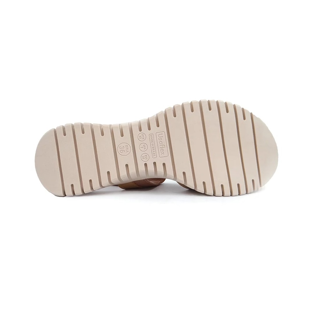 Sandália Usaflex Plataforma Ah0108 Amendoa