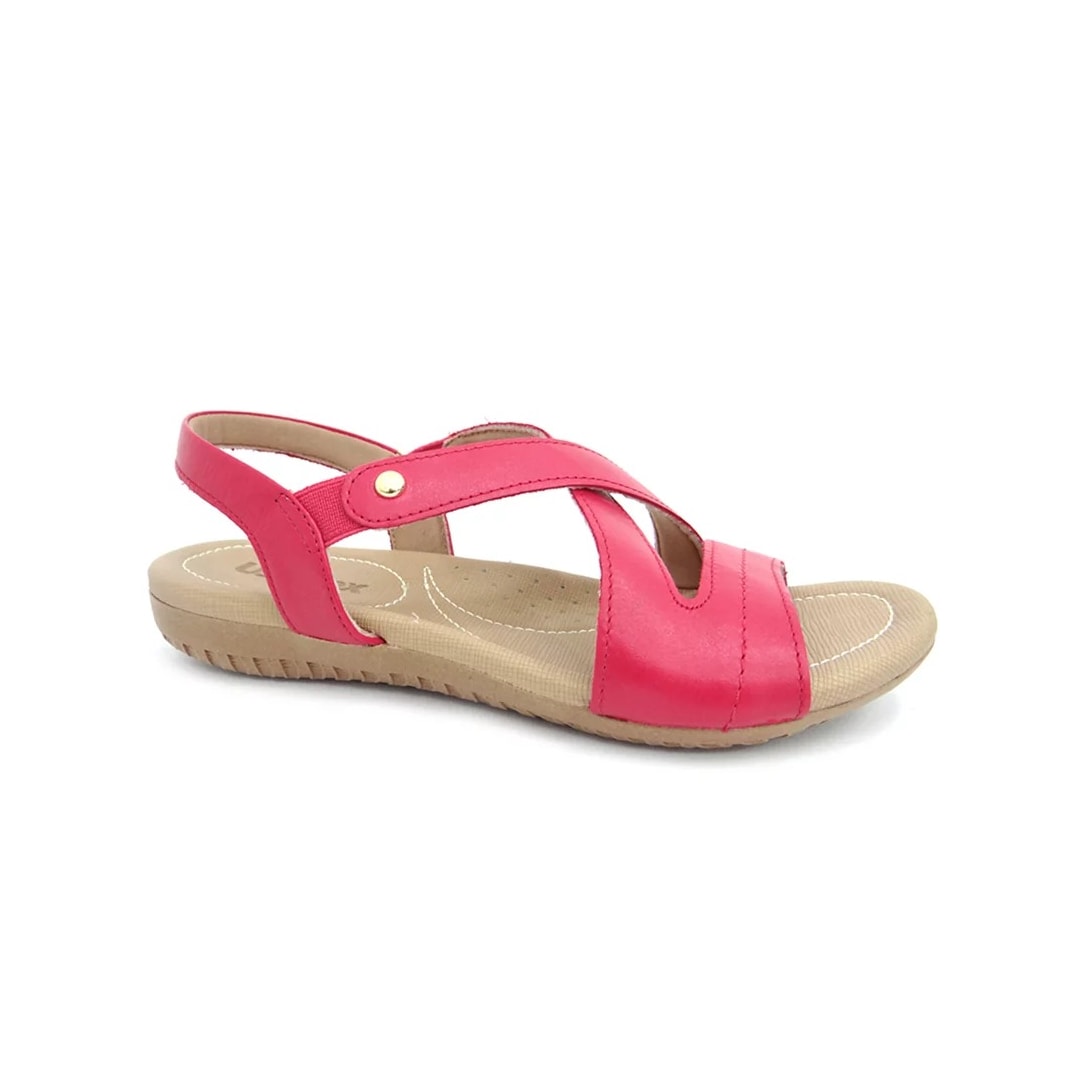 Sandália Usaflex Rasteira de Couro R1804 Magenta