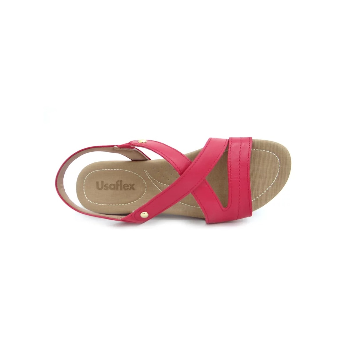 Sandália Usaflex Rasteira de Couro R1804 Magenta Sandália Usaflex Rasteira de Couro R1804 Magenta