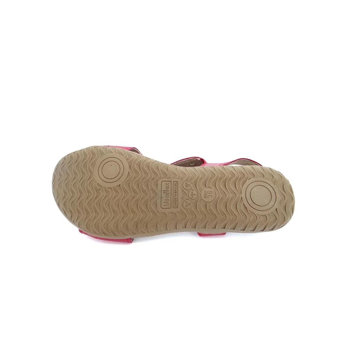 Sandália Usaflex Rasteira de Couro R1804 Magenta