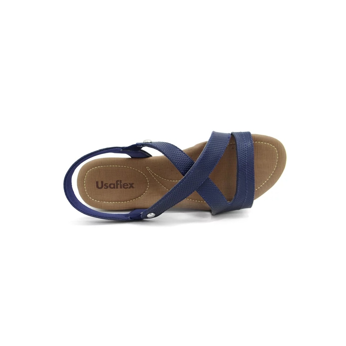 Sandália Usaflex Rasteira de Couro R1804 New Blue Sandália Usaflex Rasteira de Couro R1804 New Blue