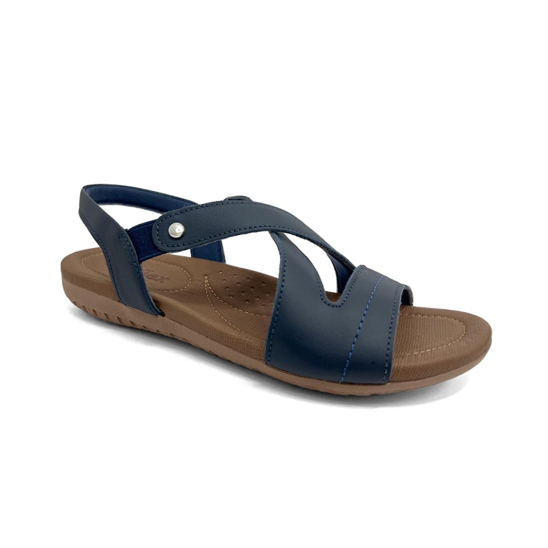 Sandália Usaflex Rasteira de Couro R1804 New Blue Opaco