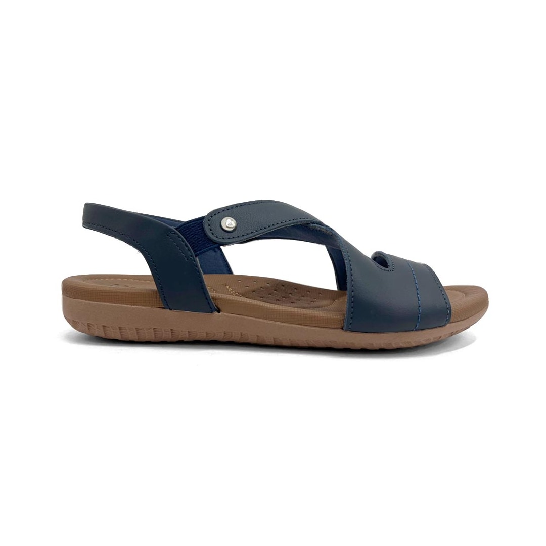Sandália Usaflex Rasteira de Couro R1804 New Blue Opaco