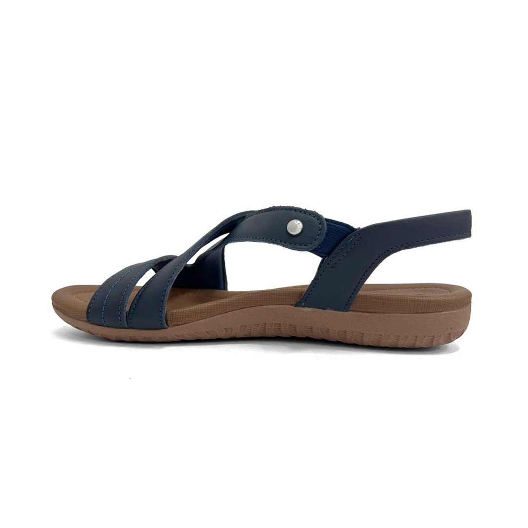 Sandália Usaflex Rasteira de Couro R1804 New Blue Opaco