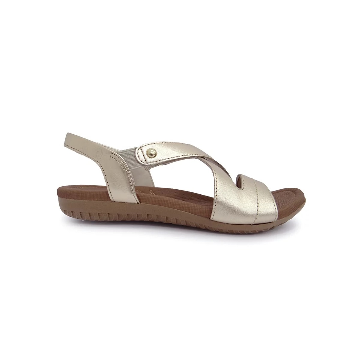 Sandália Usaflex Rasteira de Couro R1804 Prata Velha Sandália Usaflex Rasteira de Couro R1804 Prata Velha