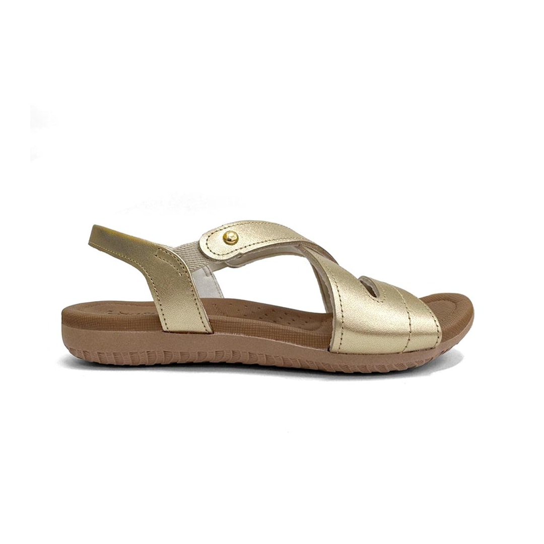 Sandália Usaflex Rasteira de Couro R1804 Prata Velha Sandália Usaflex Rasteira de Couro R1804 Prata Velha
