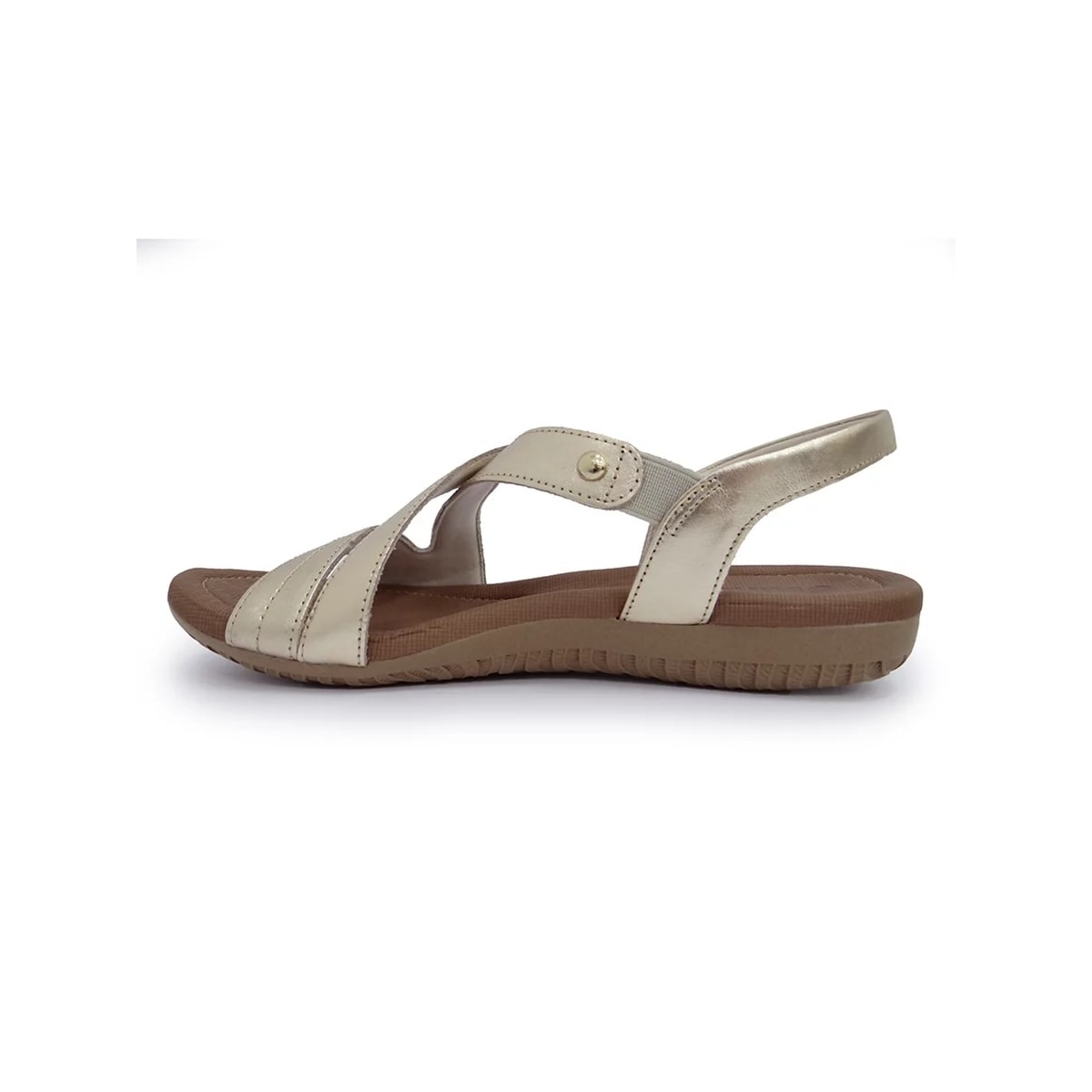 Sandália Usaflex Rasteira de Couro R1804 Prata Velha Sandália Usaflex Rasteira de Couro R1804 Prata Velha