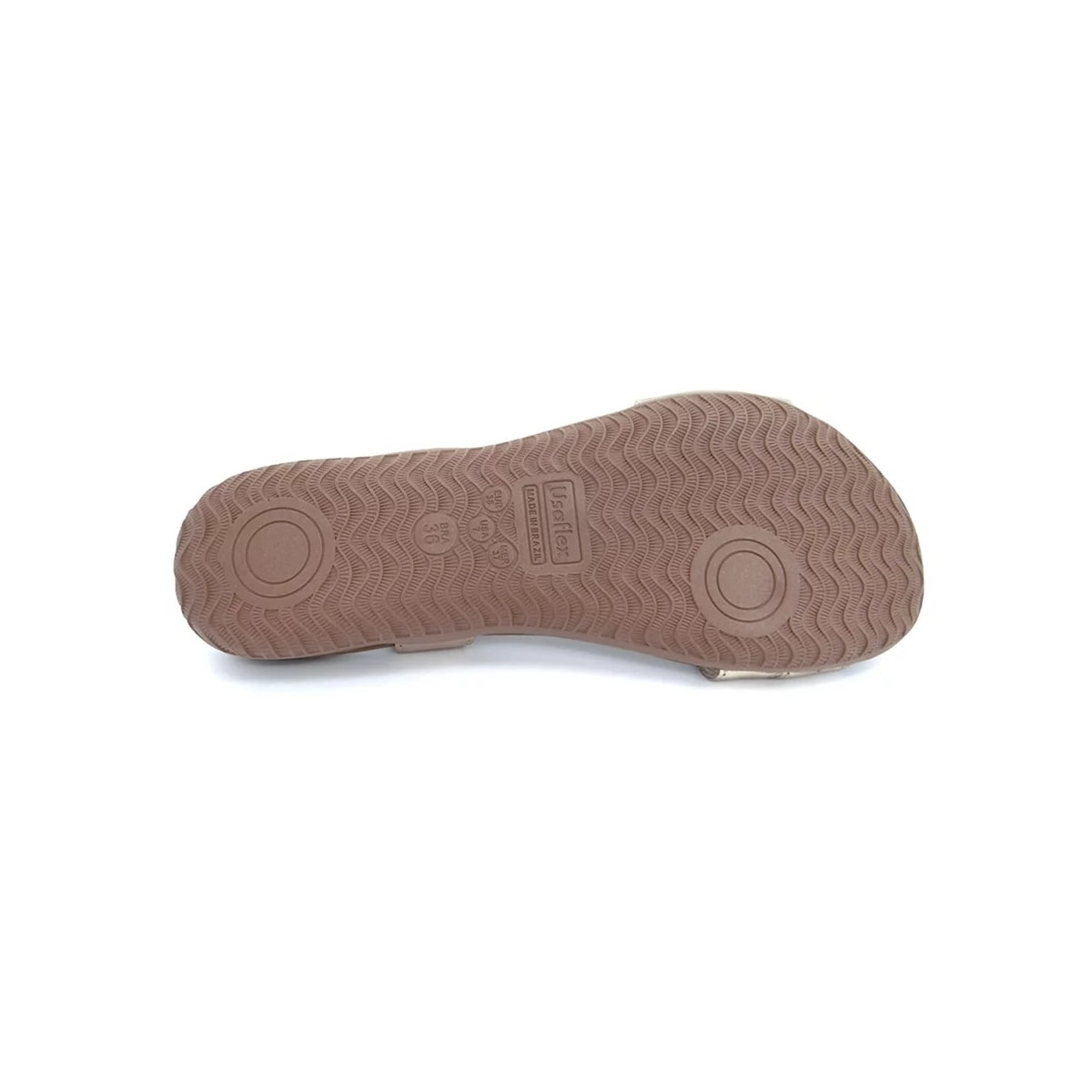 Sandália Usaflex Rasteira de Couro R1804 Prata Velha Sandália Usaflex Rasteira de Couro R1804 Prata Velha