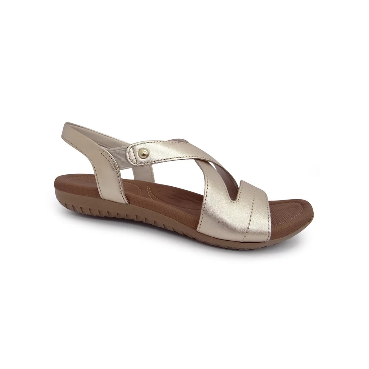 Sandália Usaflex Rasteira de Couro R1804 Prata Velha Sandália Usaflex Rasteira de Couro R1804 Prata Velha