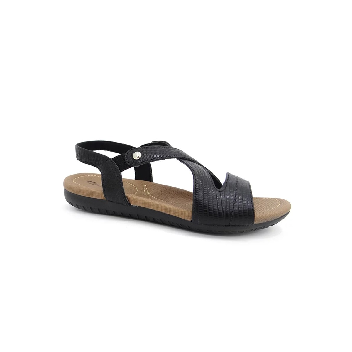 Sandália Usaflex Rasteira de Couro R1804 Preto Sandália Usaflex Rasteira de Couro R1804 Preto