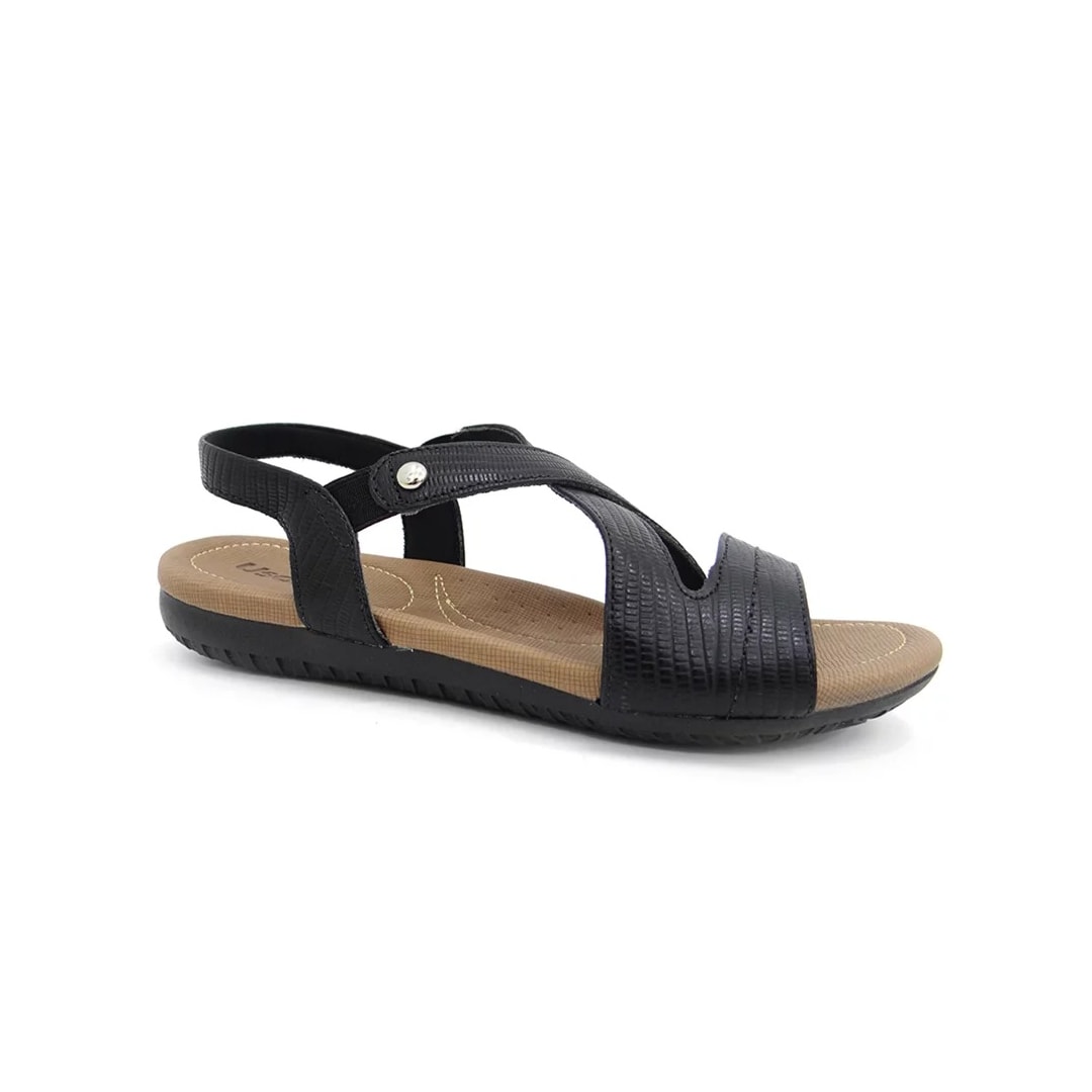 Sandália Usaflex Rasteira de Couro R1804 Preto Sandália Usaflex Rasteira de Couro R1804 Preto