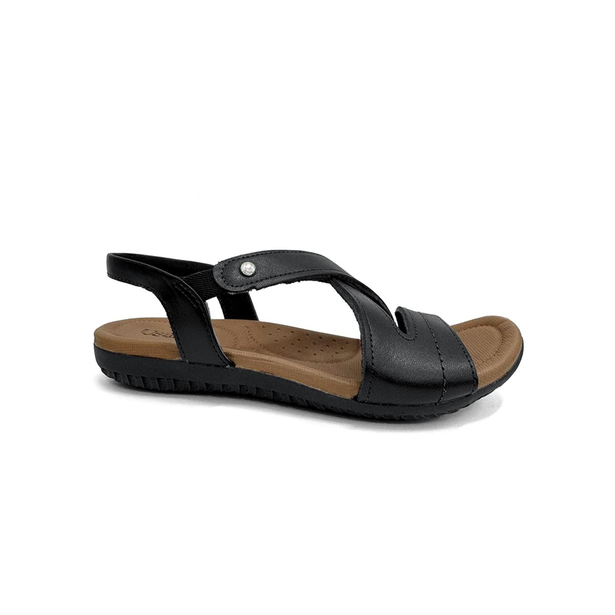 Sandália Usaflex Rasteira de Couro R1804 Preto Fosco Sandália Usaflex Rasteira de Couro R1804 Preto Fosco