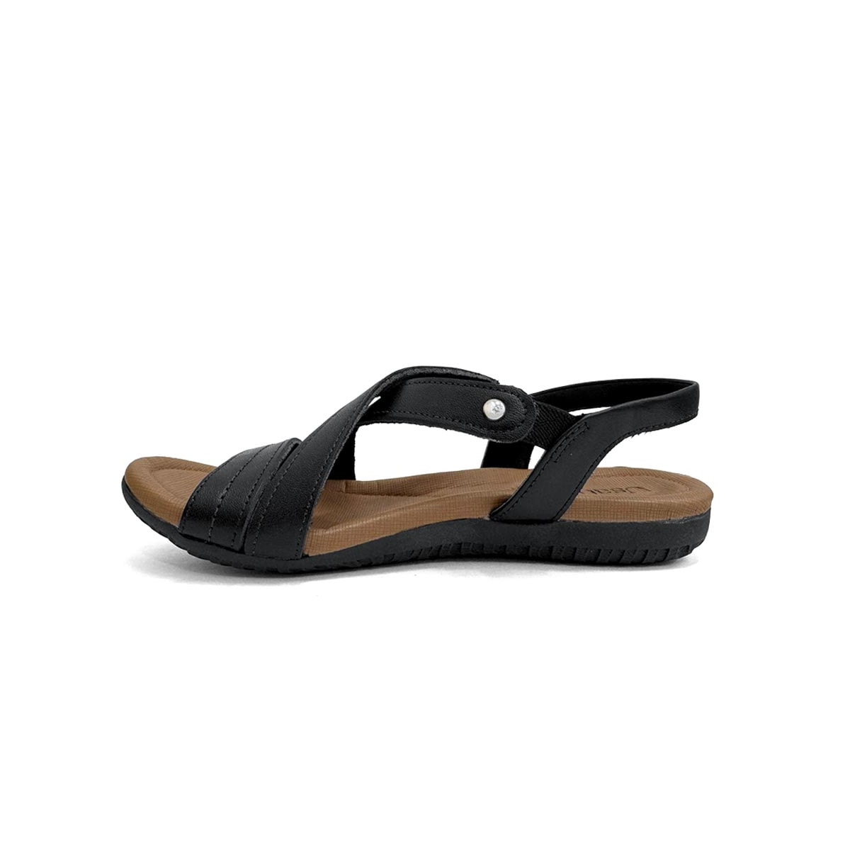 Sandália Usaflex Rasteira de Couro R1804 Preto Fosco Sandália Usaflex Rasteira de Couro R1804 Preto Fosco