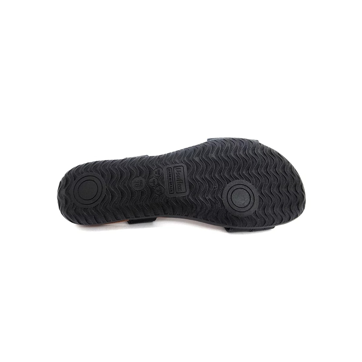 Sandália Usaflex Rasteira de Couro R1804 Preto Tresse Sandália Usaflex Rasteira de Couro R1804 Preto Tresse