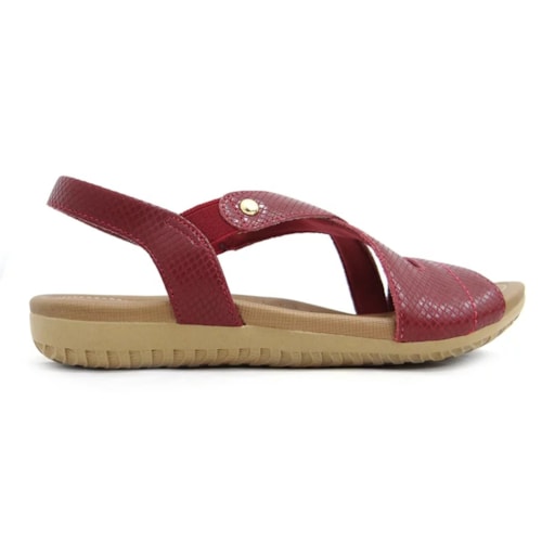 Detalhe - Sandália Usaflex Rasteira de Couro R1804 Rebu