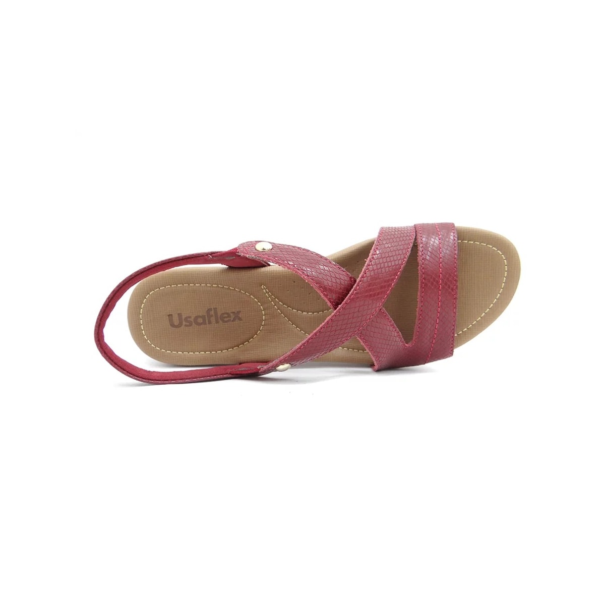 Sandália Usaflex Rasteira de Couro R1804 Rebu Sandália Usaflex Rasteira de Couro R1804 Rebu