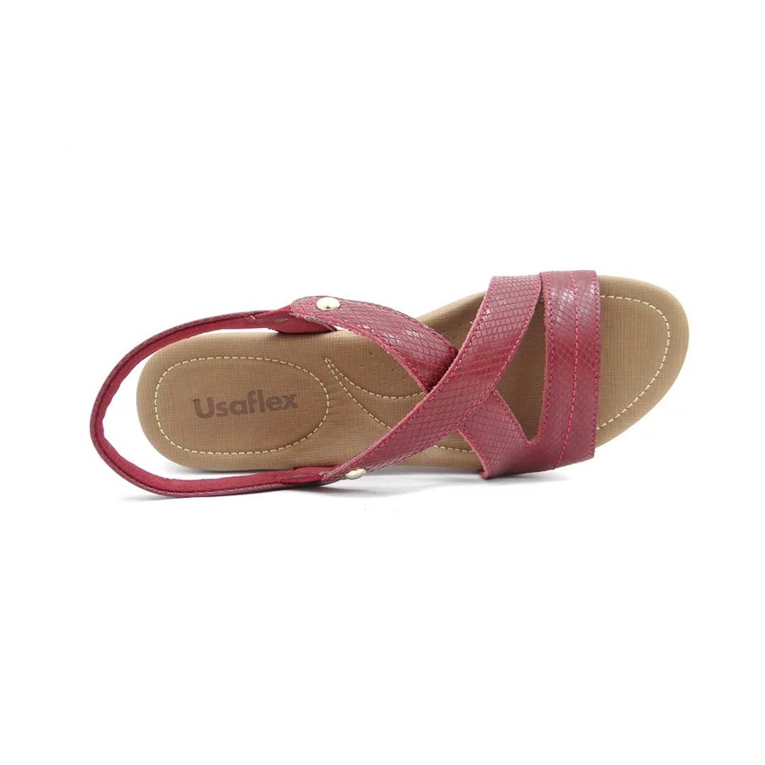 Sandália Usaflex Rasteira de Couro R1804 Rebu Sandália Usaflex Rasteira de Couro R1804 Rebu