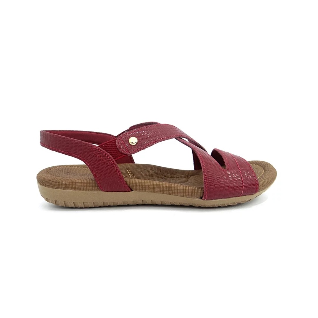 Sandália Usaflex Rasteira de Couro R1804 Rebu Tresse