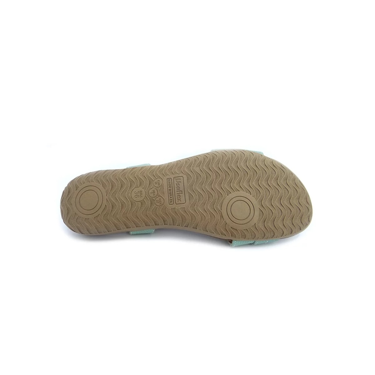 Sandália Usaflex Rasteira de Couro R1804 Salvia Tresse