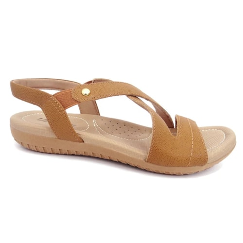 Sandalia Usaflex Rasteira de Couro R1804 Tan