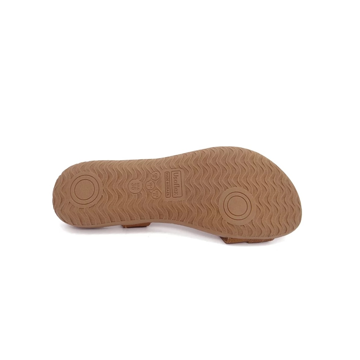 Sandália Usaflex Rasteira de Couro R1804 Tan Sandália Usaflex Rasteira de Couro R1804 Tan
